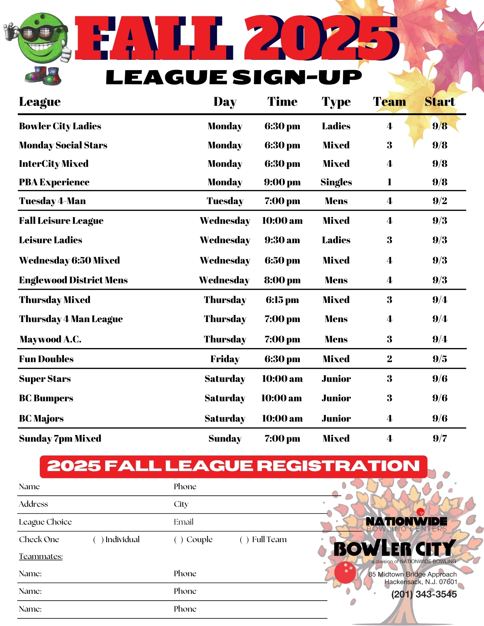 fall leagues