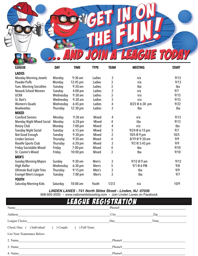 Linden, New Jersey Nationwide Bowling Centers